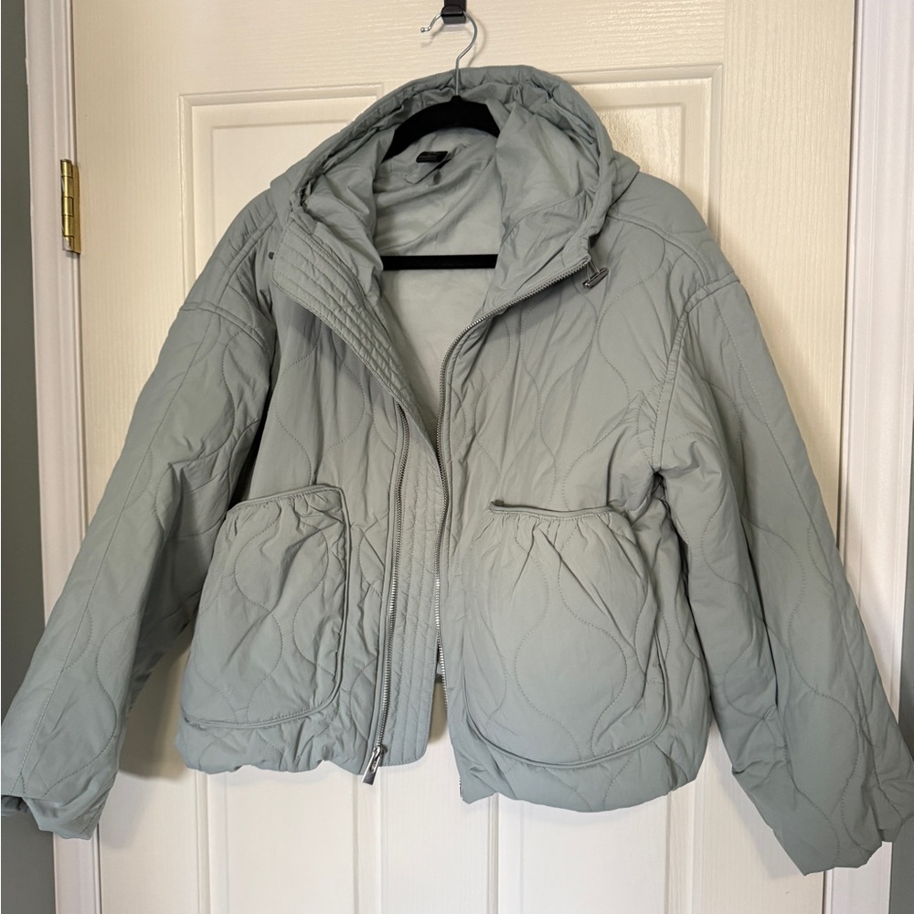 Target Women's Quilted Hooded Jacket - All In Motion™ Sage Green M - Picture 4 of 7